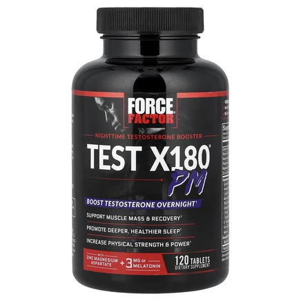 Force Factor, Test X180 PM, ночной бустер тестостерона, 120 таблеток