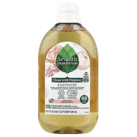 Seventh Generation, Easydose, ультраконцентрированное средство для стирки, аромат розы, 66 порций, 683 мл (23,1 жидк. унц.) default