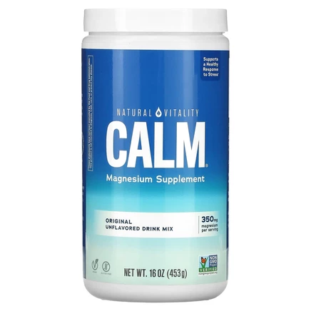 Natural Vitality, CALM, смесь для приготовления напитка с магнием, оригинальный вкус без добавок, 453 г (16 унций)