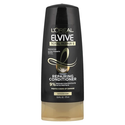L'Oréal, Elvive, Total Repair 5, восстанавливающий кондиционер, для поврежденных волос, 375 мл (12,6 жидк. Унции) default