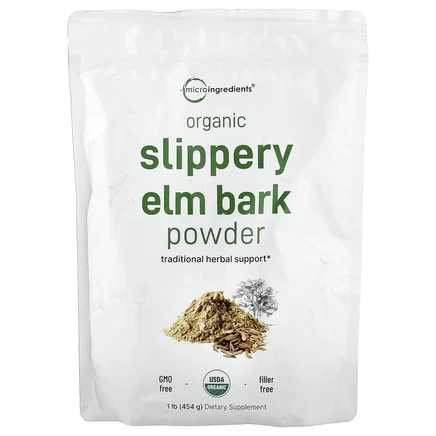 Micro Ingredients, Органический порошок из коры вяза скользкого, 454 г (1 фунт)
