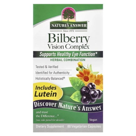 Nature's Answer, Bilberry Vision Complex, 60 вегетарианских капсул