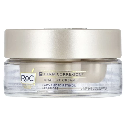 RoC, Derm Correxion®, двойной крем для области вокруг глаз, улучшенный ретинол и пептиды, без отдушек, 10 мл (0,34 жидк. Унции) каждый
