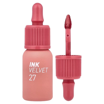 Peripera, Ink Velvet, тинт для губ, оттенок 27 клубничный нюдовый, 4 г (0,14 унции)