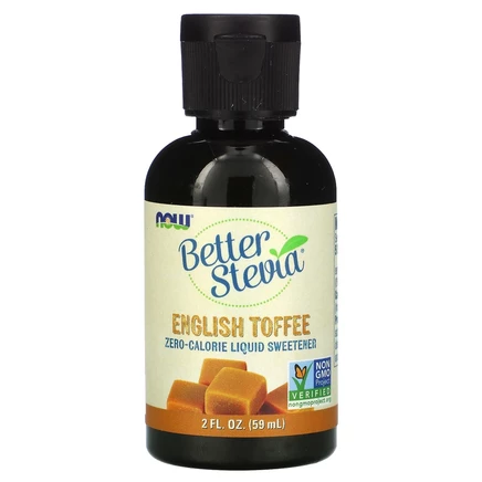 NOW Foods, Better Stevia, бескалорийный жидкий подсластитель, английские ириски, 59 мл (2 жидк. унции)