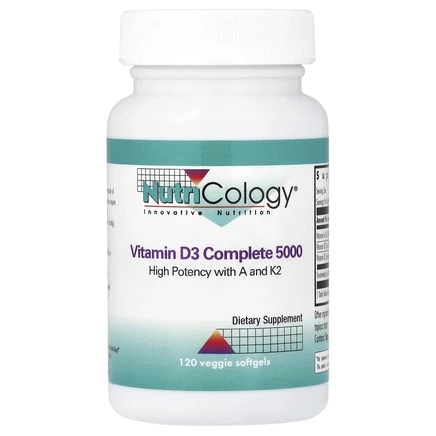 Nutricology, Комплекс с витамином D3 5000, 120 растительных капсул