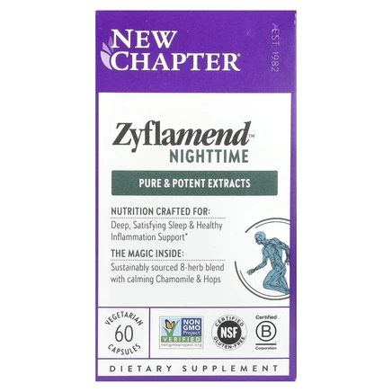 New Chapter, Zyflamend Nighttime, 60 вегетарианских капсул
