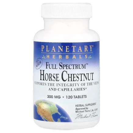 Planetary Herbals, Конский каштан Full Spectrum ™, 300 мг, 120 таблеток