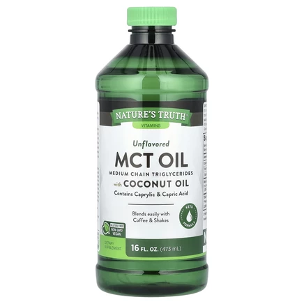 Nature's Truth, Масло MCT с кокосовым маслом, без добавок, 473 мл (16 жидк. Унций)