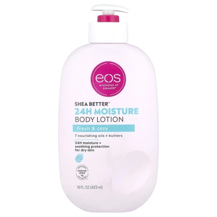 EOS, Увлажняющий лосьон для тела Shea Better ™ 24 часа, свежий и уютный, 473 мл (16 жидк. Унций)