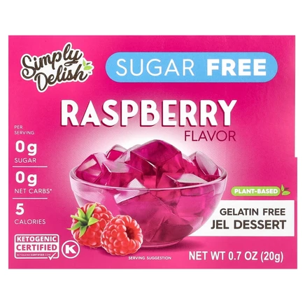 Natural Simply Delish, Натуральный десерт с желе, малина, 0,7 унции (20 г)