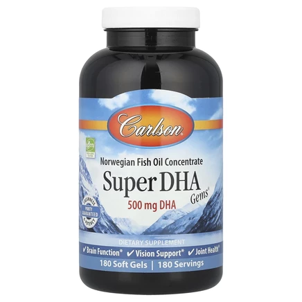 Carlson, Super-DHA Gems, 500 мг, 180 желатиновых капсул