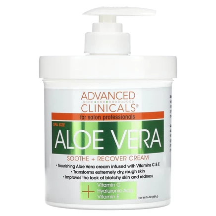 Advanced Clinicals, Алоэ вера, успокаивающий и восстанавливающий крем, 454 г (16 унций)