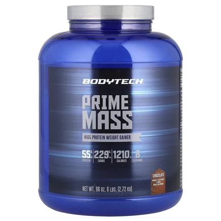 BodyTech, Prime Mass, средство для набора веса с высоким содержанием белка, шоколад, 2,72 кг (6 фунтов)
