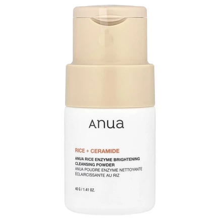 Anua, Осветляющий очищающий порошок с рисовыми ферментами, рис + керамид, 40 г (1,41 унции)