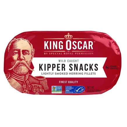 King Oscar, Kipper Snacks, подкопченное филе сельди, 100 г (3,54 унции)