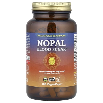 HealthForce Superfoods, Nopal Blood Sugar, 180 веганских капсул