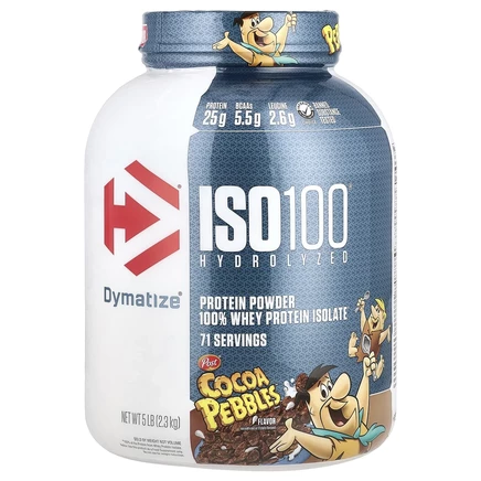 Dymatize, ISO100, гидролизованный 100% изолят сывороточного протеина, шоколадный вкус, 2,3 кг (5 фунтов)