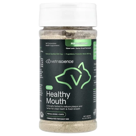 Vetriscience, Healthy Mouth, для всех собак и кошек, 120 г (4,2 унции)