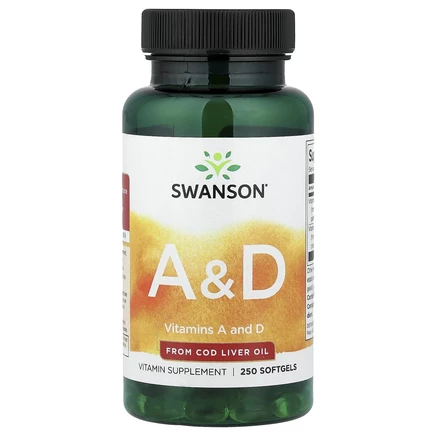 Swanson, Витамины A и D, 250 мягких таблеток