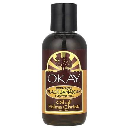 Okay Pure Naturals, 100% чистое черное ямайское касторовое масло, 118 мл (4 унции)