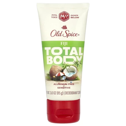Old Spice, Fiji Total Body, дезодорант-крем, без алюминия, 85 г (3 унции)