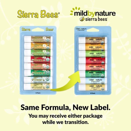 Mild By Nature, Sierra Bees™, органические бальзамы для губ, комбинированная упаковка, 8 шт. по 4,25 г (0,15 унции)