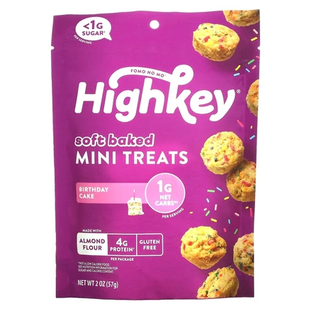 HighKey, мягкие запеченные мини-печенья, со вкусом торта, 57 г (2 унции)