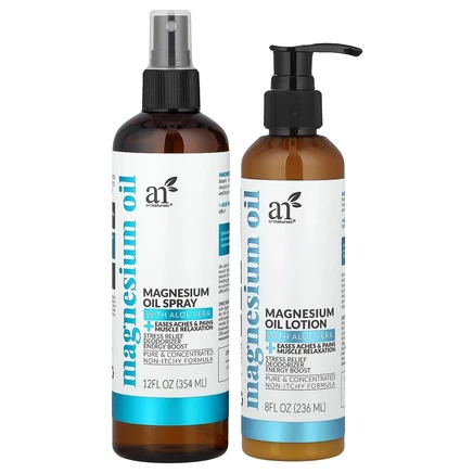 artnaturals, Магниевое масло, спрей и лосьон, набор из 2 предметов