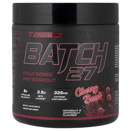 TC Nutrition, Batch 27, предтренировочная добавка, вишня, 380 г (13,4 унции)
