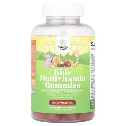 Nature's Craft, детские жевательные мультивитамины, со вкусом фруктового ассорти, 120 жевательных конфет