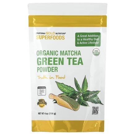 California Gold Nutrition, Superfoods, органический зеленый чай матча в порошке, 114 г (4 унции)