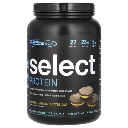 PEScience, Select Protein, протеиновая порошковая смесь для приготовления напитка, чашка с шоколадным и арахисовым маслом, 878 г (1,93 фунта)