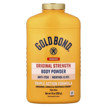 Gold Bond, пудра для тела, уникальная формула тройного действия, естественная сила действия, 283 г (10 унций)