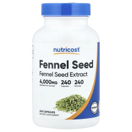 Nutricost, семена фенхеля, 240 капсул (2000 мг в 1 капсуле)