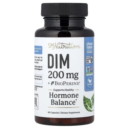SMNutrition, DIM + BioPerine, 200 mg , 60 Capsules