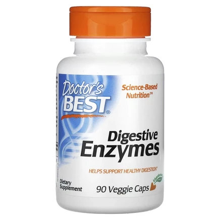 Doctor's Best, пищеварительные ферменты, 90 вегетарианских капсул