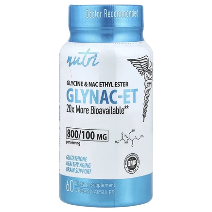 Nature's Fusions, Nutri, Glynac-ET, глицин и этиловый эфир NAC, 60 веганских капсул