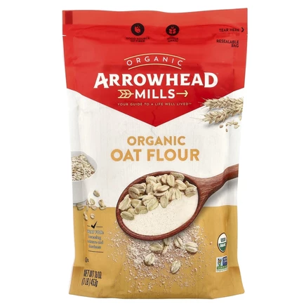 Arrowhead Mills, органическая овсяная мука, 453 г (16 унций)