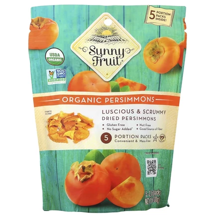 Sunny Fruit, органическая сушеная хурома, 5 порционных пакетиков по 20 г (0,7 унции)