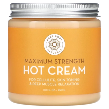 Pure Body Naturals, согревающий крем максимальной силы действия, 250 г (8,8 жидк. унции)
