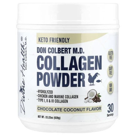 Divine Health, Don Coliber MD, коллаген в порошке, со вкусом шоколада и кокоса, 630 г (22,22 унции)