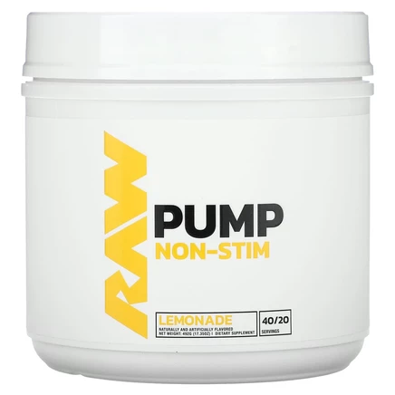 Raw Nutrition, Pump, без стимуляторов, со вкусом лимонада, 492 г (17,35 унции)