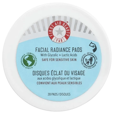 First Aid Beauty, диски для сияния кожи лица с гликолевой и молочной кислотами, 28 шт.