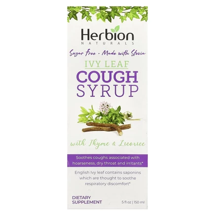 Herbion Naturals, Naturals, сироп от кашля из листьев плюща с чабрецом и солодкой, без сахара, 150 мл (5 жидк. Унций)
