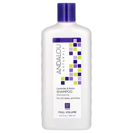 Andalou Naturals, шампунь, для придания объема, укрепления и блеска, лаванда и биотин, 340 мл (11,5 жидк. унций)