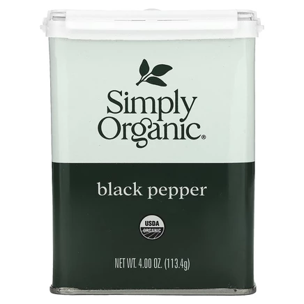 Simply Organic, черный перец, 113,4 г (4 унции)