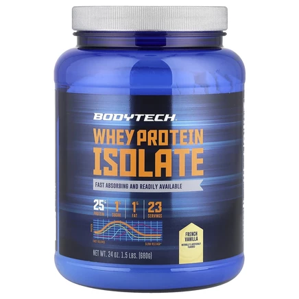 BodyTech, Изолят сывороточного протеина, французская ваниль, 680 г (1,5 фунта)