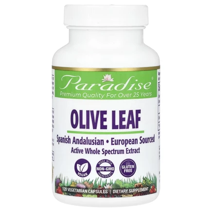 Paradise Herbs, листья оливкового дерева, 120 вегетарианских капсул