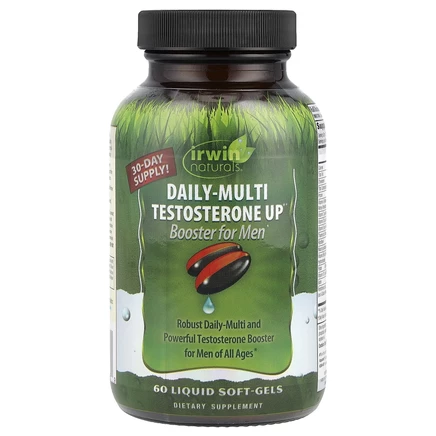 Irwin Naturals, Daily-Multi Testosterone Up Booster для мужчин, 60 желатиновых капсул